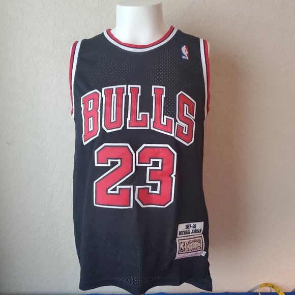 Men's Chicago Bulls Michael Jordan Mitchell & Ness Black 1997/98 Hardwood